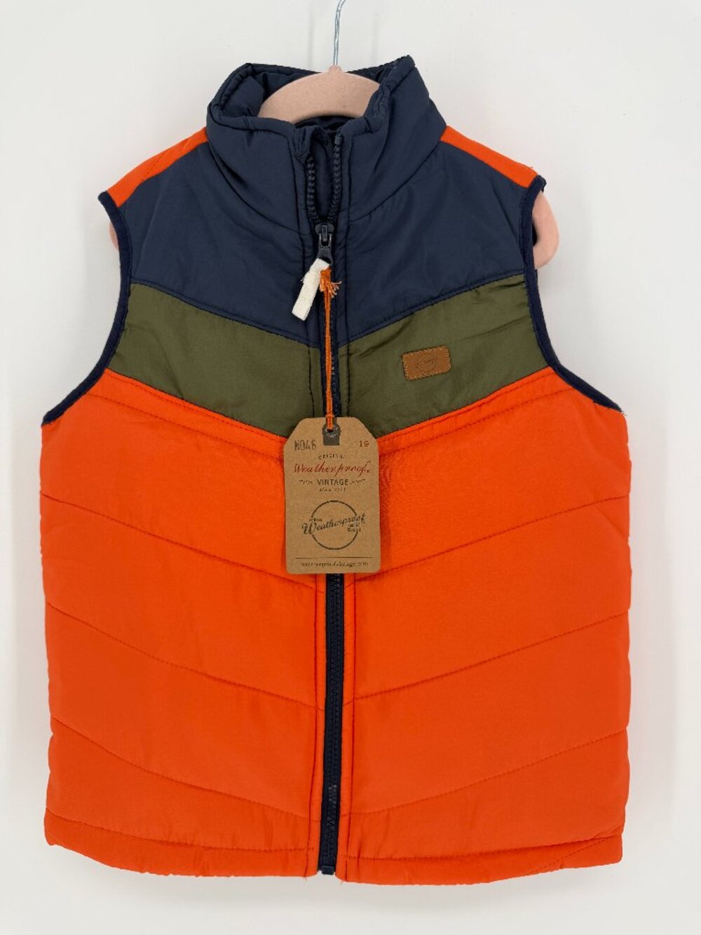 Original Weatherproof‎ Vintage Boys Colorblock Puffer Vest Size 6 NWT